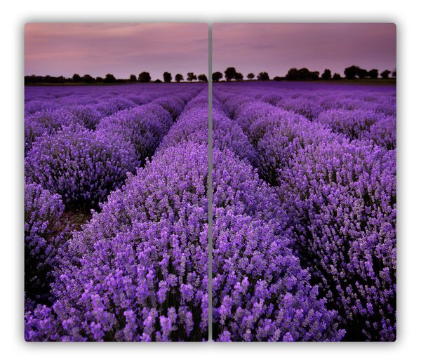 Tagliere in vetro Campo di lavanda 60x52 cm