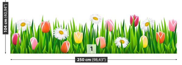 Carta da parati Tulips erba 104x70 cm
