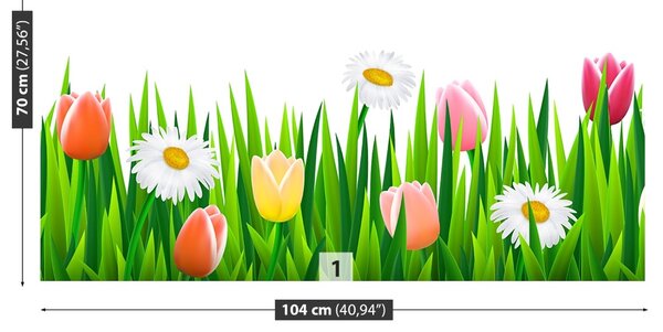 Carta da parati Tulips erba 104x70 cm