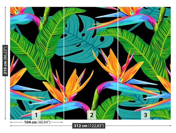 Carta da parati Fiori tropicali 104x70 cm