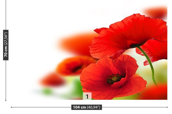 Carta da parati Poppies bianchi 104x70 cm