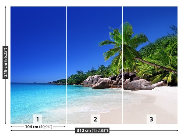 Carta da parati Seychelles Beach 104x70 cm