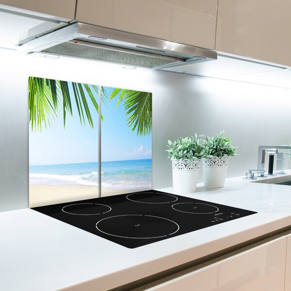 Tagliere in vetro Spiaggia tropicale 60x52 cm
