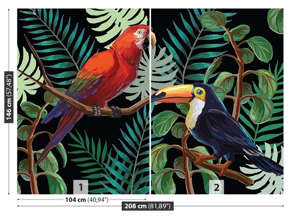 Carta da parati Ara toucan 104x70 cm