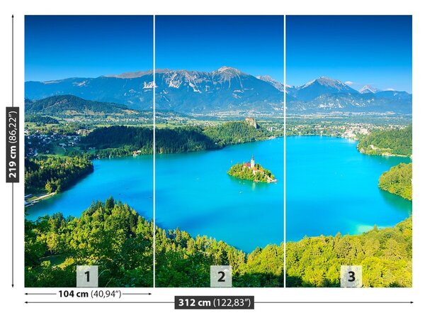Carta da parati Panorama del lago 104x70 cm