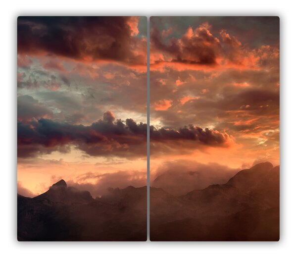 Tagliere in vetro Tramonto della montagna 60x52 cm