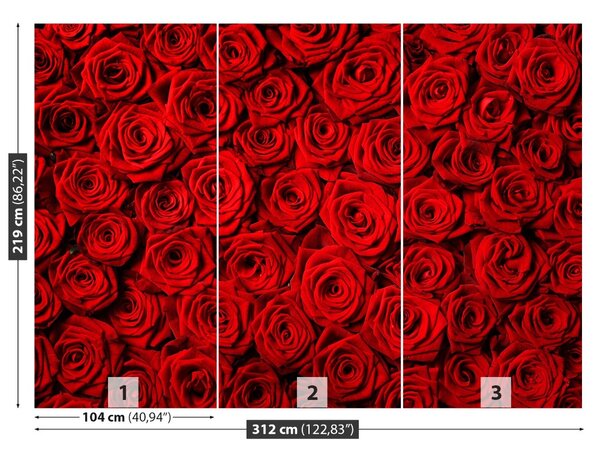 Carta da parati Rose rosse 104x70 cm