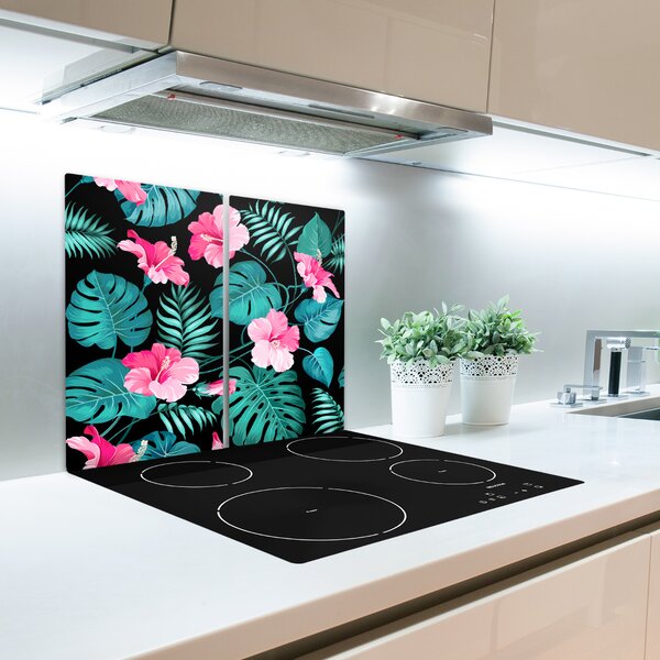 Tagliere in vetro Fiori tropicali 60x52 cm