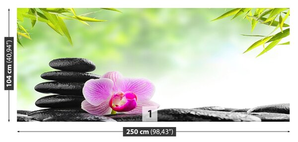Carta da parati Orchidea e pietre 104x70 cm