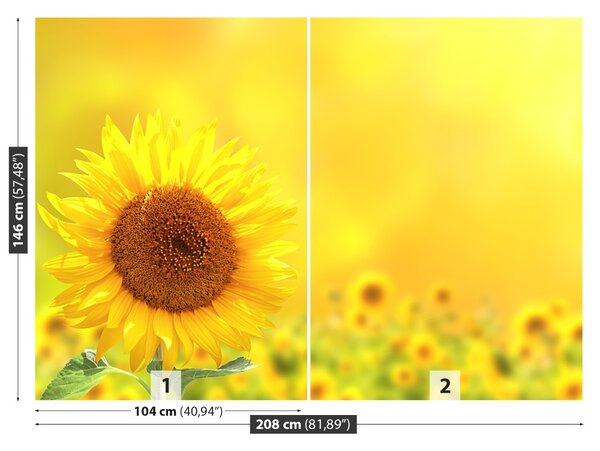 Carta da parati Girasoli gialli 104x70 cm