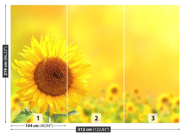 Carta da parati Girasoli gialli 104x70 cm