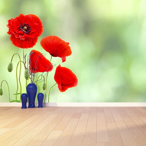 Carta da parati Poppies rossi 104x70 cm