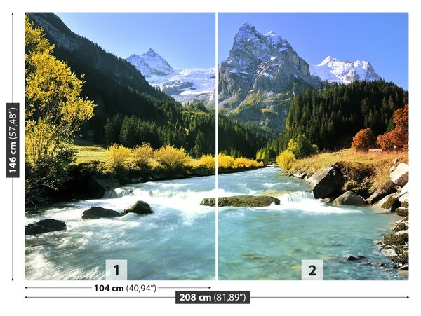 Carta da parati Alpi svizzere 104x70 cm