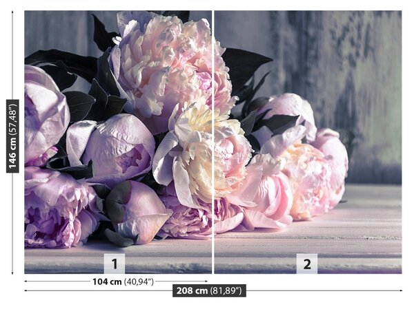 Carta da parati Peonies Bouquet 104x70 cm