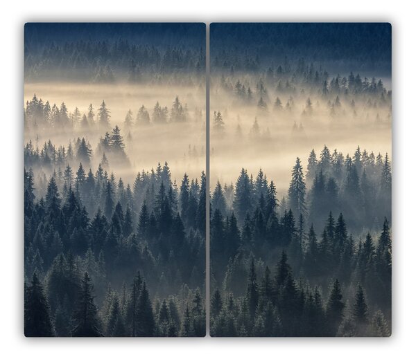 Tagliere in vetro Nebbia sulla foresta 60x52 cm