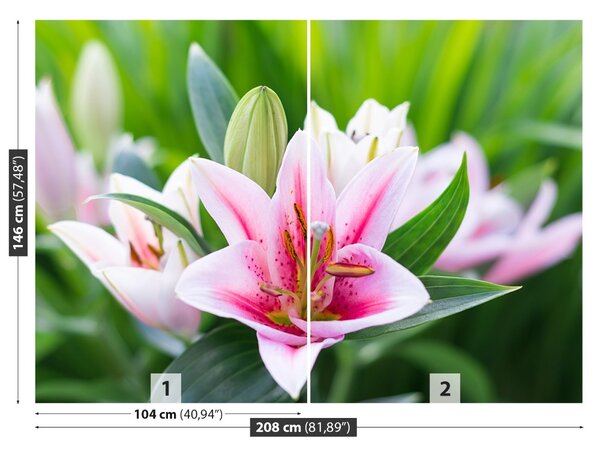 Carta da parati Lily verde 104x70 cm