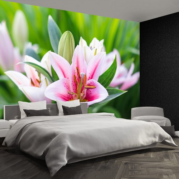 Carta da parati Lily verde 104x70 cm