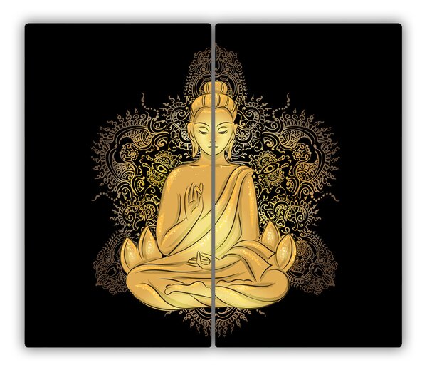 Tagliere in vetro Buddha seduto 60x52 cm