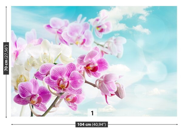 Carta da parati Orchidee blu 104x70 cm