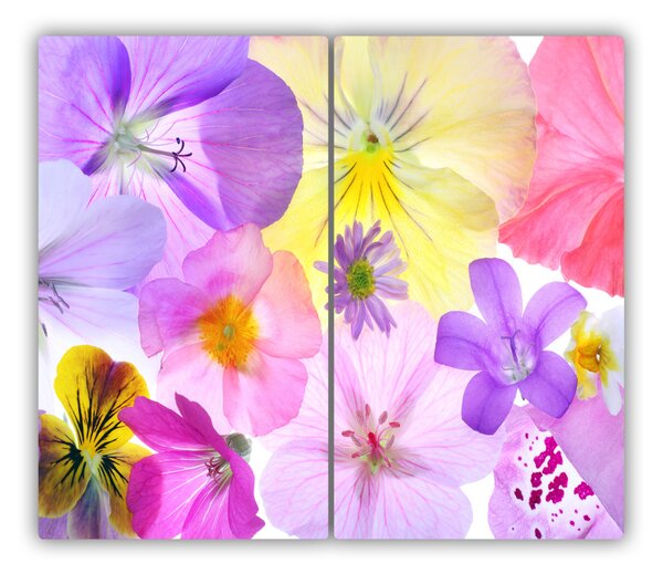 Tagliere in vetro temperato Pansies 60x52 cm