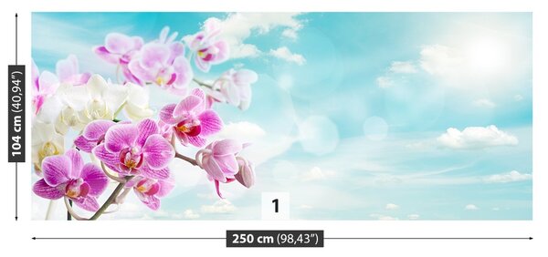 Carta da parati Orchidee blu 104x70 cm