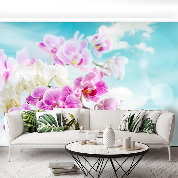 Carta da parati Orchidee blu 104x70 cm
