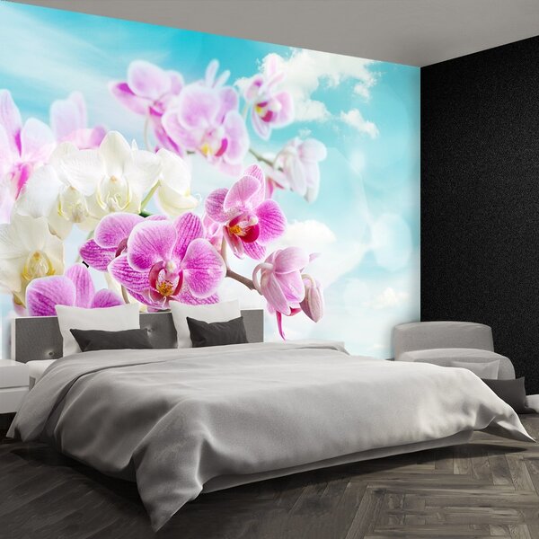 Carta da parati Orchidee blu 104x70 cm