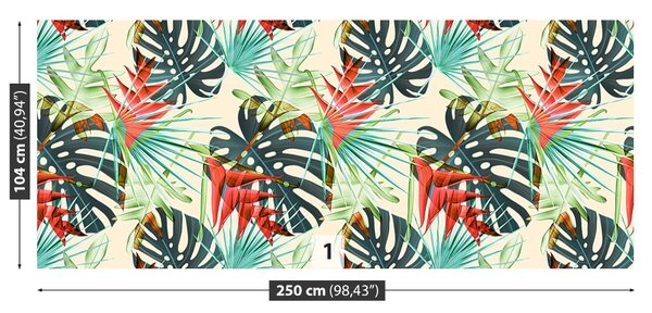 Carta da parati Foglie tropicali 104x70 cm