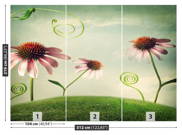 Carta da parati Fiori vintage 104x70 cm