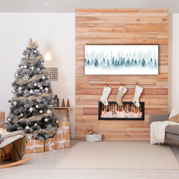 Foto quadro su tela Foresta dell'albero di Natale 100x50 cm