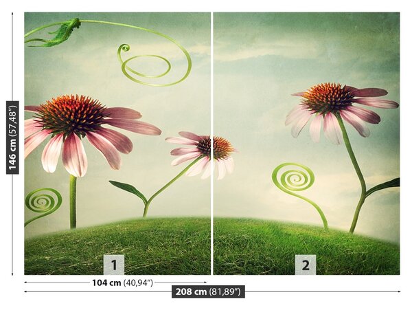 Carta da parati Fiori vintage 104x70 cm