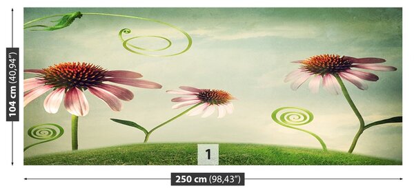Carta da parati Fiori vintage 104x70 cm