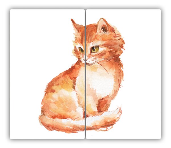 Tagliere in vetro Gatto rosso 60x52 cm