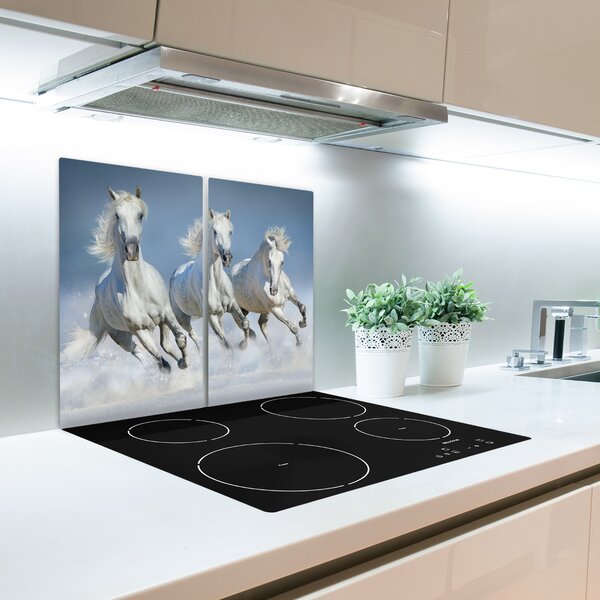 Tagliere in vetro Cavalli al galoppo 60x52 cm