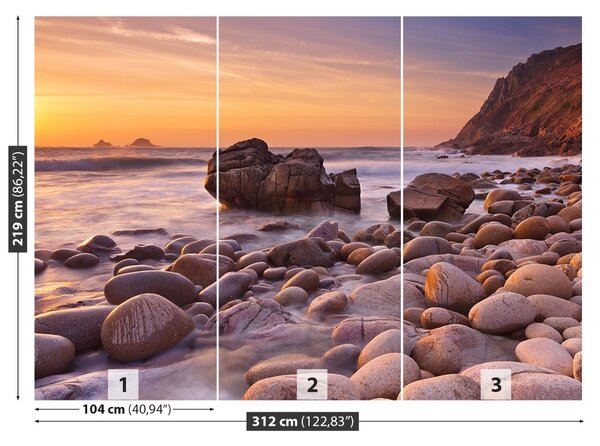 Carta da parati Spiaggia rocciosa 104x70 cm