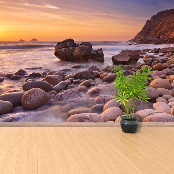 Carta da parati Spiaggia rocciosa 104x70 cm