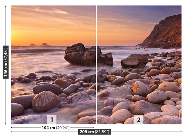 Carta da parati Spiaggia rocciosa 104x70 cm