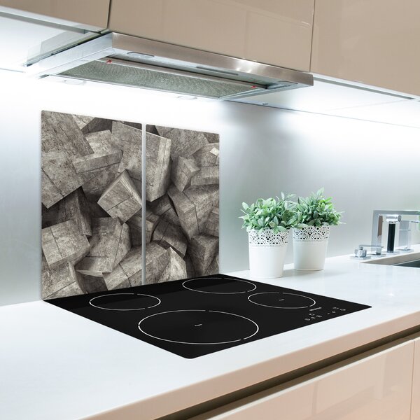 Tagliere in vetro Cubi di cemento 60x52 cm