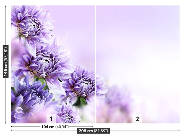 Carta da parati Fiori viola 104x70 cm