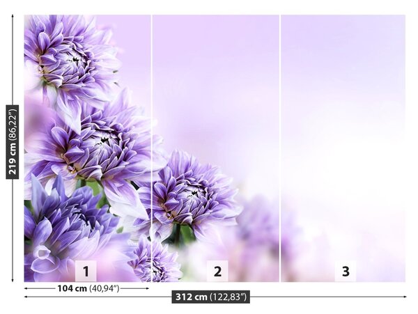 Carta da parati Fiori viola 104x70 cm