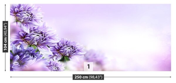 Carta da parati Fiori viola 104x70 cm