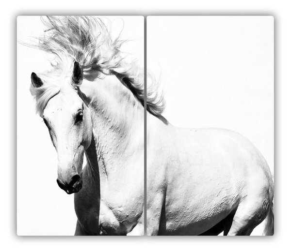 Tagliere in vetro Cavallo bianco 60x52 cm