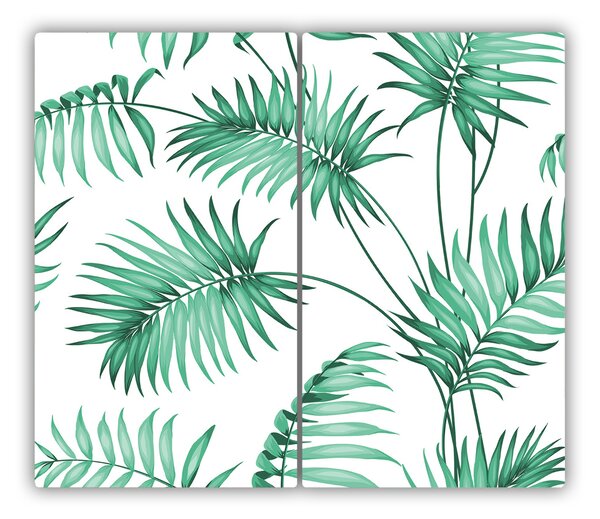 Tagliere in vetro temperato Foglie tropicali 60x52 cm