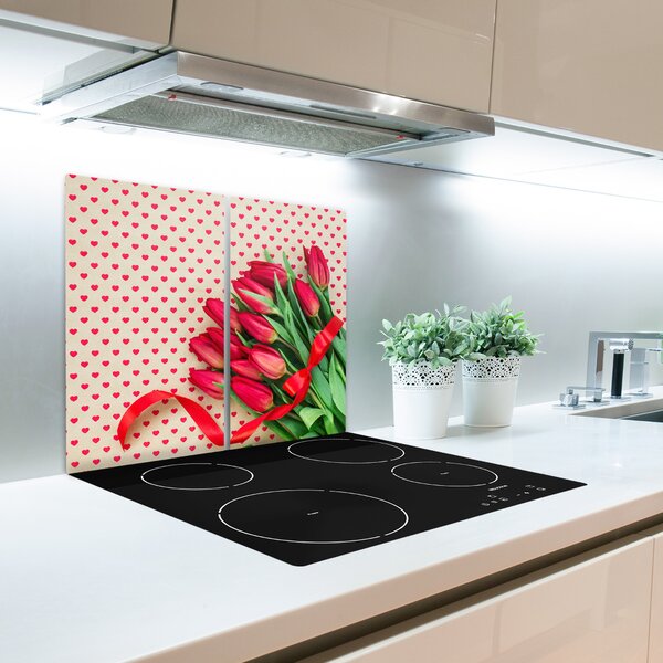 Tagliere in vetro temperato Tulipani cardiaci 60x52 cm