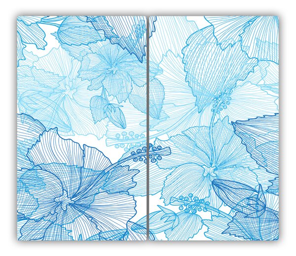 Tagliere in vetro Fiori hawaiani 60x52 cm