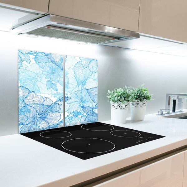 Tagliere in vetro Fiori hawaiani 60x52 cm