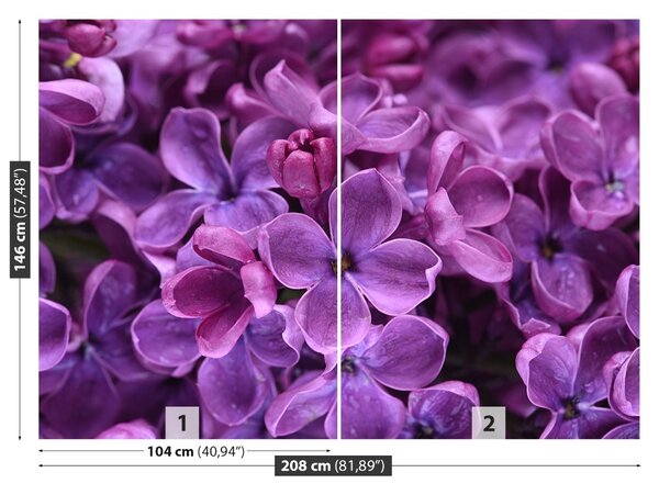 Carta da parati Fiori viola 104x70 cm
