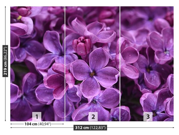 Carta da parati Fiori viola 104x70 cm