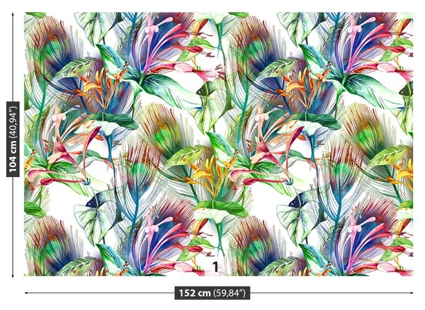 Carta da parati Fiori tropicali 104x70 cm