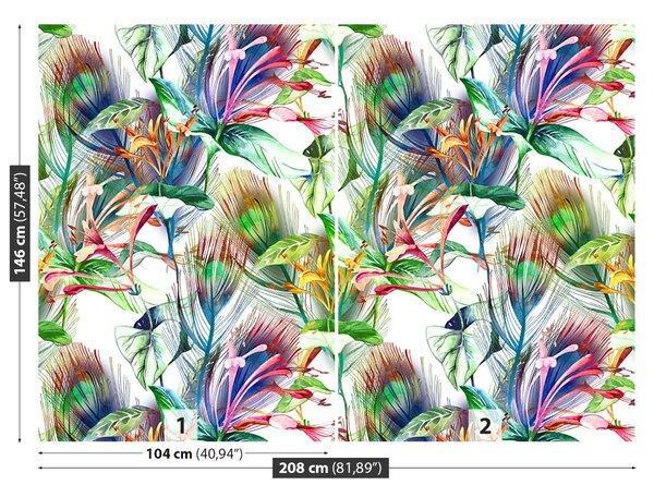 Carta da parati Fiori tropicali 104x70 cm
